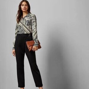 Ted Baker AISIMA Wrap front belted black trousers size 1